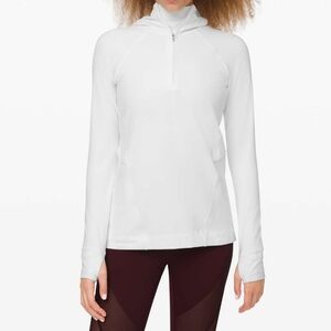 Lululemon Women's Warm Stabilizer 1/2 Zip Hoodie White- Size 6